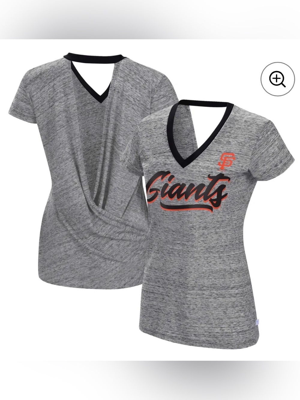 San Francisco Giants Touch Women's Halftime Back Wrap Top V-Neck T-Shirt Size M
